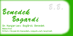 benedek bogardi business card